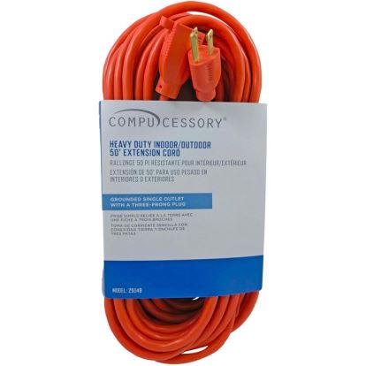 Indoor/Outdoor Extension Cord, 50 ft, 13 A, Orange1