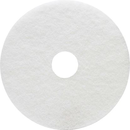 Polishing Floor Pads, 14" Diameter, White, 5/Carton1