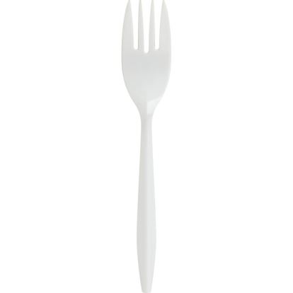 Mediumweight Polypropylene Cutlery, Fork, White, 1000/Carton1