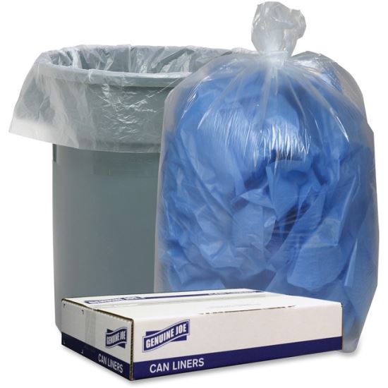 Low Density Repro Can Liners, 33 gal, 1.1 mil, 33" x 39", Clear, 10 Bags/Roll, 10 Rolls/Carton1