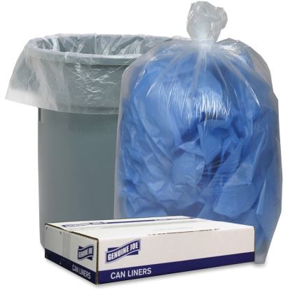 Low Density Repro Can Liners, 60 gal, 1.75 mil, 38" x 58", Clear, 10 Bags/Roll, 10 Rolls/Carton1