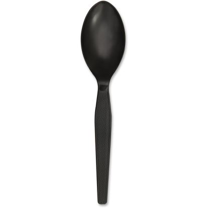 Heavyweight Polystyrene Cutlery, Teaspoon, Black, 1000/Carton1