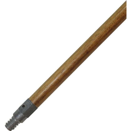 Metal Tip Threaded Hardwood Broom Handle, 0.94" dia x 60", Natural1