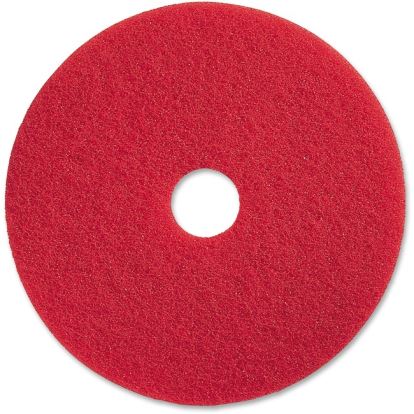 Buffing Floor Pads, 17" Diameter, Red, 5/Carton1