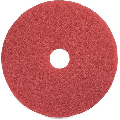 Buffing Floor Pads, 18" Diameter, Red, 5/Carton1