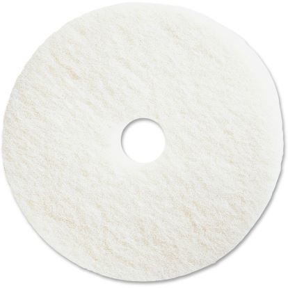 Polishing Floor Pads, 18" Diameter, White, 5/Carton1