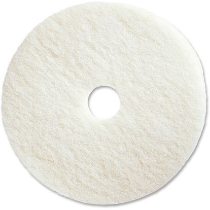 Polishing Floor Pads, 20" Diameter, White, 5/Carton1