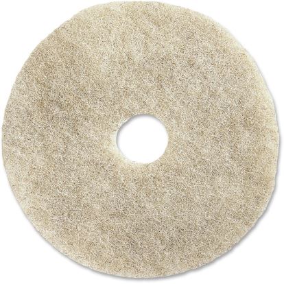 Natural Burnishing Floor Pads, 20" Diameter, White, 5/Carton1