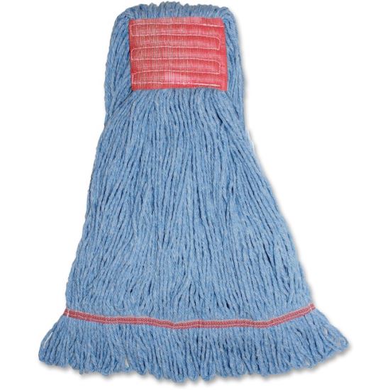 Super Loop Wet Mop Head, Cotton/Synthetic Fiber, 5" Headband, Large Size, Blue1