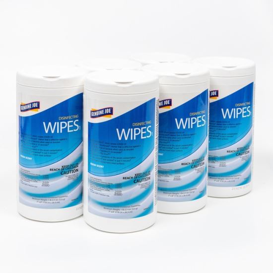 Disinfecting Wipes, 7 x 8, Fresh Scent, 75/Canister, 6 Canisters/Carton1