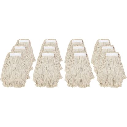 Premium Cut-End Wet Mop Heads, Cotton, 20oz, White, 12/Carton1