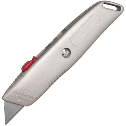 Retractable Metal Utility Knife, Retractable, Straight-Edged, Gray1