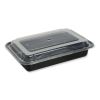 Food Container, 28 oz, 8.81 x 6.02 x 2.04, Black/Clear, Plastic, 150/Carton1