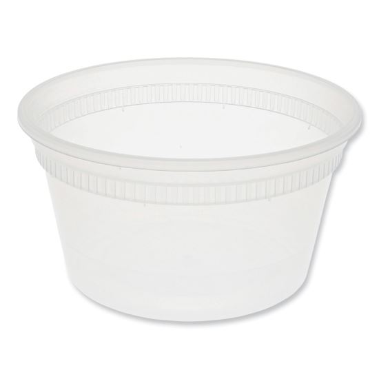 Newspring DELItainer Microwavable Container, 12 oz, 4.55 x 4.55 x 2.45, Clear, Plastic, 480/Carton1