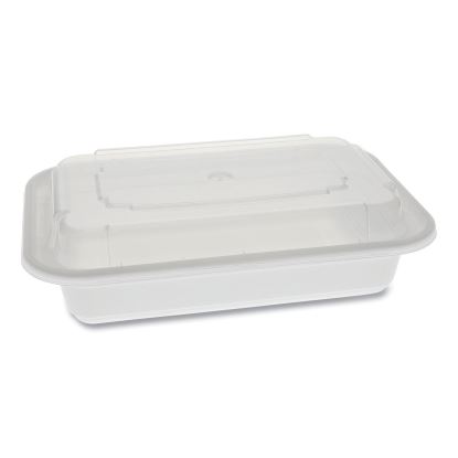 Newspring VERSAtainer Microwavable Containers, Rectangular, 16 oz, 5 x 7.25 x 2, White/Clear, Plastic, 150/Carton1