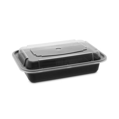 Newspring VERSAtainer Microwavable Containers, 16 oz, 5 x 7.25 x 1.5, Black/Clear, Plastic, 150/Carton1