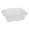 Newspring VERSAtainer Microwavable Containers, Rectangular, 12 oz, 4.5 x 5.5 x 2.12, White/Clear, Plastic, 150/Carton1