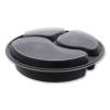 Newspring VERSAtainer Microwavable Containers, Round, 3-Compartment, 39 oz, 9 x 9 x 2.25, Black/Clear, Plastic, 150/Carton1