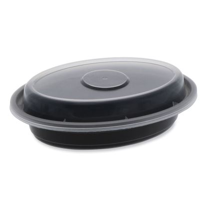 Newspring VERSAtainer Microwavable Containers, Oval, 6 oz, 5.7 x 4 x 1.1, Black/Clear, Plastic, 150/Carton1