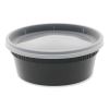 Newspring DELItainer Microwavable Container, 8 oz, 4.55 x 4.55 x 1.8, Black/Clear, Plastic, 240/Carton1