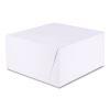 White One-Piece Non-Window Bakery Boxes, 10 x 10 x 5, White/Kraft, Paper, 100/Bundle1