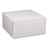 White One-Piece Non-Window Bakery Boxes, 12 x 12 x 6, White/Kraft, Paper, 50/Bundle1