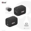 CLUB3D Travel Charger PPS 65Watt GAN technology, Triple port (2x USB Type-C + USB Type-A) Power Delivery(PD) 3.0 Support2