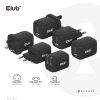 CLUB3D Travel Charger PPS 65Watt GAN technology, Triple port (2x USB Type-C + USB Type-A) Power Delivery(PD) 3.0 Support5