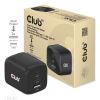 CLUB3D Travel Charger PPS 65Watt GAN technology, Triple port (2x USB Type-C + USB Type-A) Power Delivery(PD) 3.0 Support6