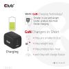 CLUB3D Travel Charger PPS 65Watt GAN technology, Triple port (2x USB Type-C + USB Type-A) Power Delivery(PD) 3.0 Support8