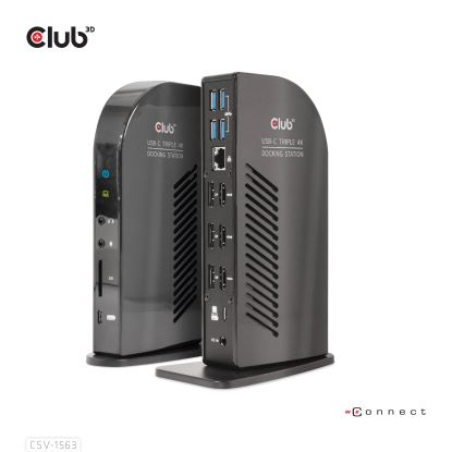 CLUB3D USB Gen2(10G) Type-C Triple 4K60Hz Display(HDMI/DP) Docking Station PD Charging with 135 Watt PS1