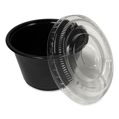 Souffle/Portion Cups, 4 oz, Polypropylene, Black, 2,500/Carton1