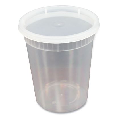 Plastic Deli Containers, 32 oz, Clear, Plastic, 240/Carton1