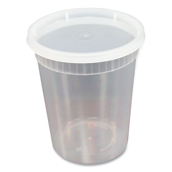 Plastic Deli Containers, 32 oz, Clear, Plastic, 240/Carton1
