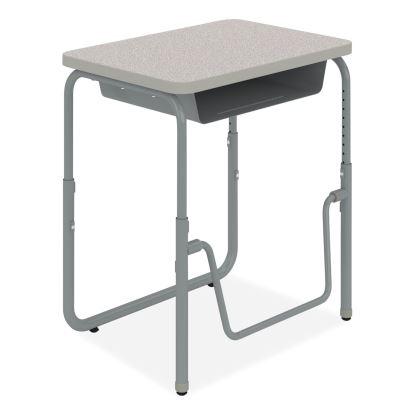 AlphaBetter 2.0 Height-Adjustable Student Desk with Pendulum Bar, 27.75" x 19.75" x 22" to 30", Pebble Gray1