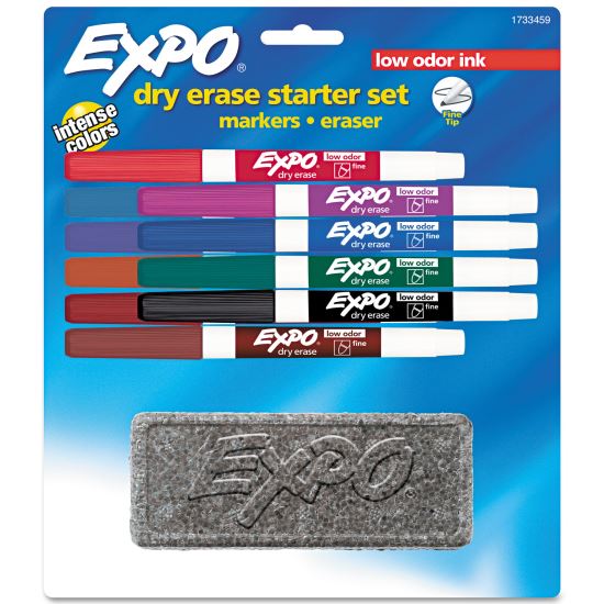 EXPO® Low-Odor, Dry Erase 10-Color Marker and Eraser Set1