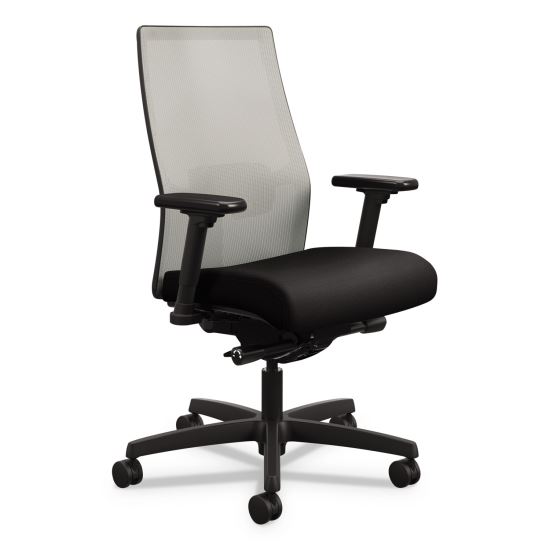 Ignition 2.0 4-Way Stretch Mid-Back Mesh Task Chair, Supports 300lb, 17" to 21" Seat Height, Black Seat, Fog Back, Black Base1