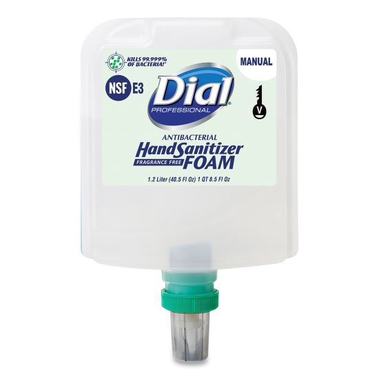 Antibacterial Foaming Hand Sanitizer Refill for Dial 1700 V Dispenser, Fragrance-Free, 1.2 L, 3/Carton1