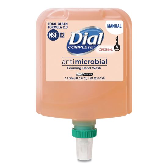 Antibacterial Foaming Hand Wash Refill for Dial 1700 V Dispenser, Original, 1.7 L, 3/Carton1
