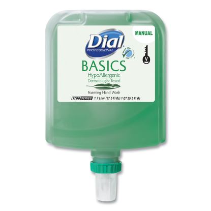 Basics Hypoallergenic Foaming Hand Wash Refill for Dial 1700 V Dispenser, Honeysuckle, 1.7 L, 3/Carton1