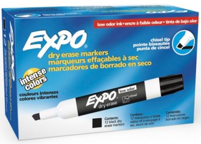 EXPO 80001 marker 12 pc(s) Chisel tip Black1