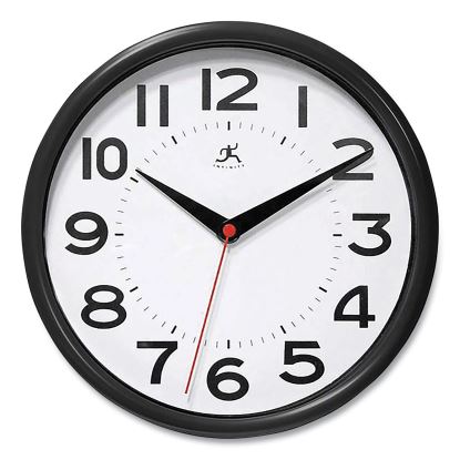 Metro Wall Clock, 9" Diameter, Black Case, 1 AA (sold separately)1