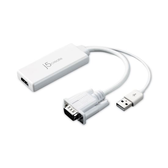 VGA to HDMI Video Audio Adapter, White1