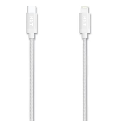 Braided Apple Lightning Cable to USB-C Cable, 6 ft, White1