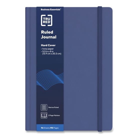 Hardcover Business Journal, 1 Subject, Narrow Rule, Blue Cover, 8 x 5.5, 96 Sheets1