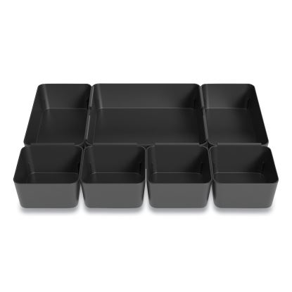 Ten-Compartment Plastic Drawer Organizer, 7.83 x 8.19 x 5.35, Black1