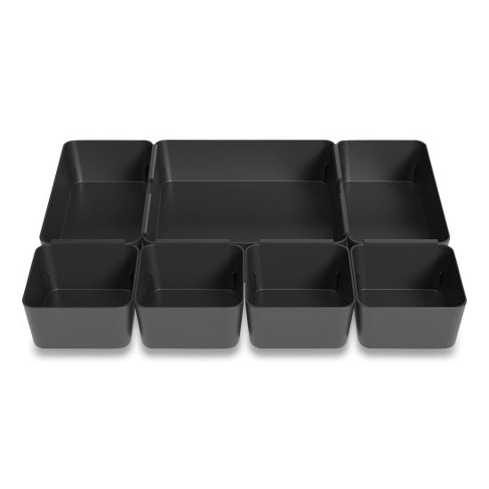 Ten-Compartment Plastic Drawer Organizer, 7.83 x 8.19 x 5.35, Black1