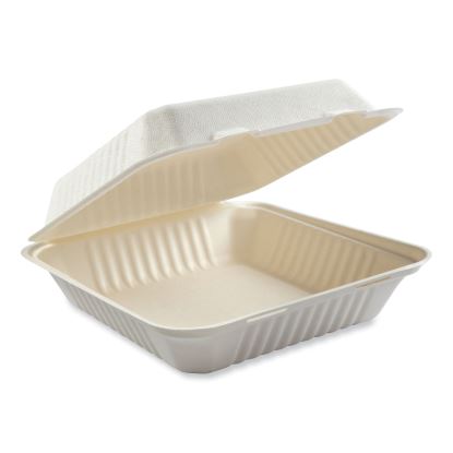 Bagasse PFAS-Free Food Containers, 1-Compartment, 9 x 1.93 x 9, White, Bamboo/Sugarcane, 100/Carton1