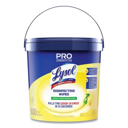 Professional Disinfecting Wipe Bucket, 6 x 8, Lemon and Lime Blossom, 800 Wipes1