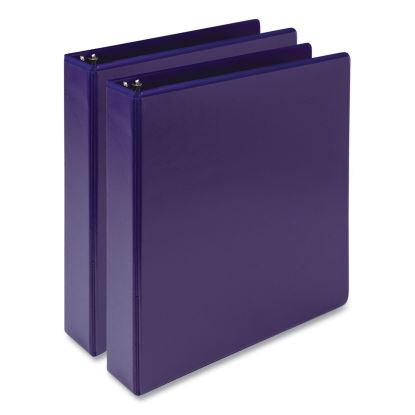 Earth's Choice Plant-Based Economy Round Ring View Binders, 3 Rings, 1.5" Capacity, 11 x 8.5, Purple, 2/Pack1